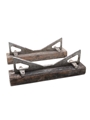 Bass Charrington Cask Holders Pair 40cm x 9.5cm x 13cm
