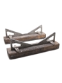 Bass Charrington Cask Holders Pair 40cm x 9.5cm x 13cm