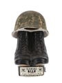 Beam 100 Months Army Boots Decanter Bottled 1970s - Beam Regal China Decanters 1975 75.7cl / 40%