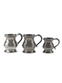 Pewter Tankard Measures Loftus and Sanders & Sons 3 x 6cm-8cm Tall