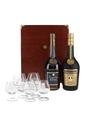 Martell Medallion VSOP & Martell Cordon Bleu Bottled 1980s - Wooden Presentation Box 68cl & 70cl / 40%