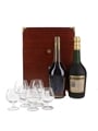 Martell Medallion VSOP & Martell Cordon Bleu Bottled 1980s - Wooden Presentation Box 68cl & 70cl / 40%