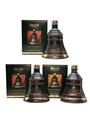 Bell's Christmas Ceramic Decanters 1992, 1993 & 1994 3 x 70cl