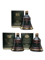 Bell's Christmas Ceramic Decanters 1992, 1993 & 1994 3 x 70cl