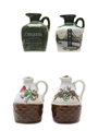 Chequers, Lindisfarne, Rutherford's Bottled 1970s-1980s  - Ceramic Decanters 4 x 5cl / 40%