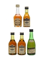 Hennessy, Martell & Remy Martin Bottled 1970s 5 x 3cl-5cl
