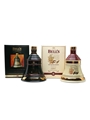 Bell's 8 Year Old Ceramic Decanters Christmas 1995 & 1997 2 x 70cl / 40%