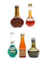 Cusenier Liqueurs Apricot Brandy, Cherry Brandy, Creme De Menthe, Orange Curacao 5 x 3cl-5cl