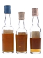 Glenkiltie, Gold Satin & Red Hackle Bottled 1940s 3 x 5cl