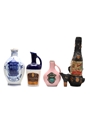 Bols, Dolfi & Deniset-Klainguer Spirits & Liqueurs Ceramic Bottles 4 x 3cl-10cl