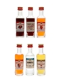 Saba Liqueurs Cherry Brandy, Fernet Saba, Mandarino, Orange Brandy, Sambuca 6 x 3cl-3.5cl