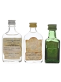 Booth's, Gordon's & Squires London Dry Gin Bottled 1970s-1980s 3 x 3.9cl-4cl