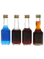 Assorted Bols Liqueurs Blue Curacao, Cherry Brandy, Chocolate Mint, Gold Coffe 4 x 3.5cl-5cl