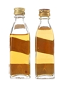 Johnnie Walker Black & Red Label Bottled 1970s 2 x 4.7-5cl
