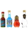 Assorted Spirits & Liqueurs Poire William, Clementine Liqueur, Bols Blue Curacao, Bols Cherry Brandy 4 x 3cl-3.5cl