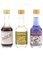 Bols Cherry, Creme de Bananes, Parfait Amour Bottled 1970s & 1980s 3 x 3.5cl