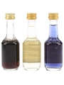 Bols Cherry, Creme de Bananes, Parfait Amour Bottled 1970s & 1980s 3 x 3.5cl