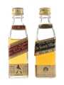 Johnnie Walker Black & Red Label Bottled 1980s 4.7cl & 5cl
