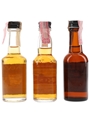 Calvert, Kessler & Seagrams Bottled 1970s-1980s 3 x 4.7cl-5cl