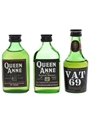 Queen Anne & Vat 69 Bottled 1970s & 1980s 3 x 5cl / 40%