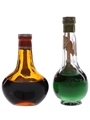 Cusenier Apricot Brandy & Freezomint Creme de Menthe Glaciale Bottled 1950s 2 x 5cl