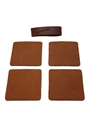 Yellow Rose Distilling Leather Coasters  10cm x 10cm