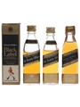 Johnnie Walker Black Label Bottled 1960s-1970s 3 x 4.7cl-5cl