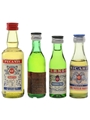 Pecanis, Pernod Fils & Ricard Bottled 1970s & 1980s 4 x 2cl-5cl