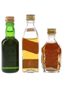 Ambassador, Johnnie Walker & Stewarts Dundee Bottled 1970s 3 x 5cl