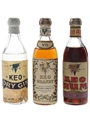 Keo Brandy, Gin & Rum Bottled 1930s-1940s 3 x 5cl