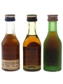 Martell 3 Star & Cordon Bleu Bottled 1970s 3 x 3cl / 40%