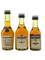 Martell 3 Star Bottled 1970s & 1980s 3 x 3cl-5cl / 40%