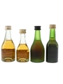 Beaupre, Fanes, Richot & Rostand Brandy Bottled 1970s-1980s 4 x 3.2cl-5cl