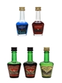 De Kuyper Blue Curacao, Cherry & Pimpeltjens Bottled 1970s & 1980s 5 x 3cl