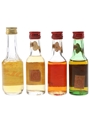 Bols Apricot, Creme De Bananes, Mandarine & Peach Bottled 1970s 4 x 3cl-3.5cl