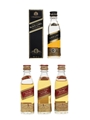 Johnnie Walker Black & Red Label Bottled 1990s 4 x 5cl / 40%