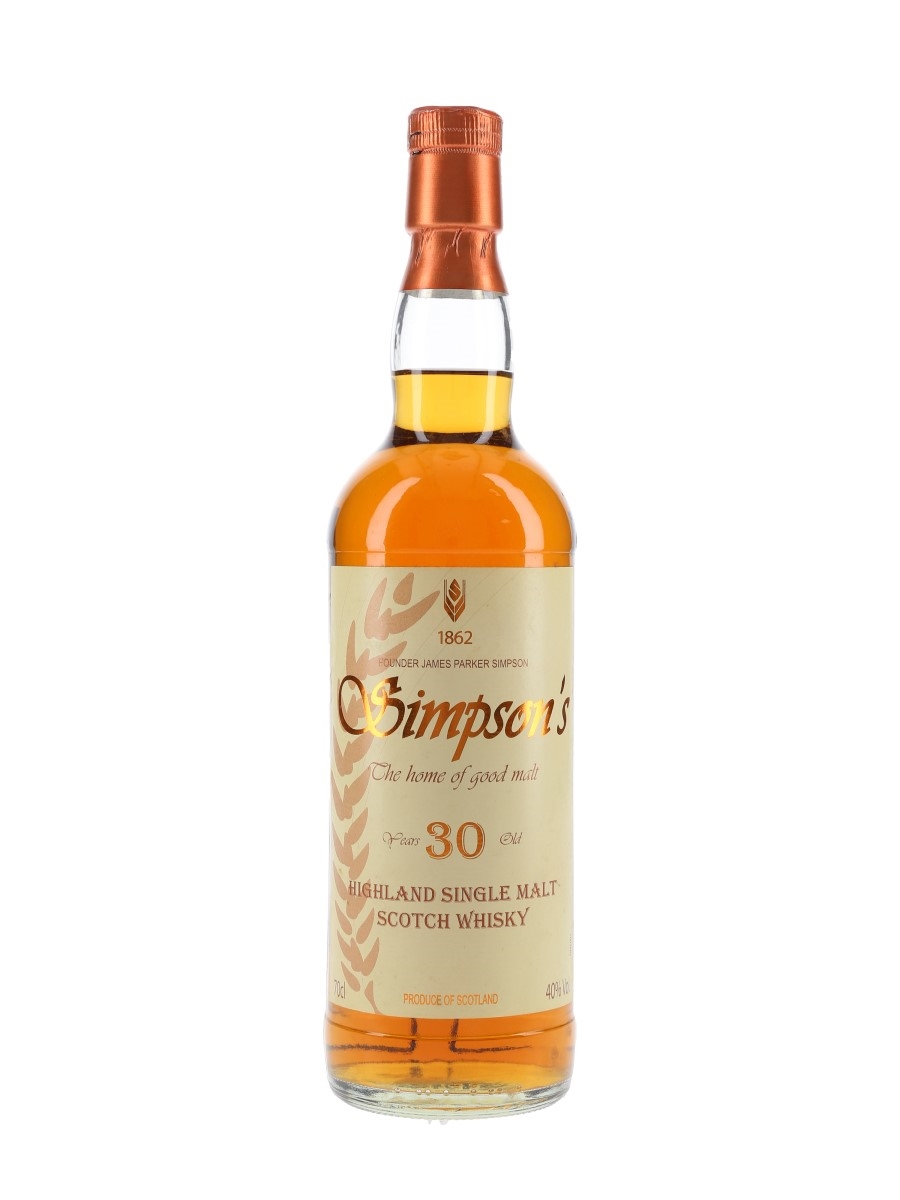 Glenrothes 30 Year Old Simpson's Malt  70cl / 40%