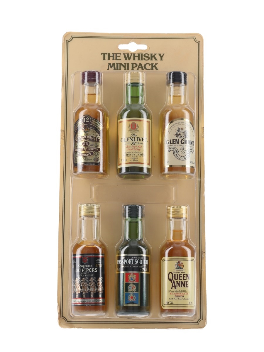 Seagram Whisky Mini Pack Chivas Regal, Glenlivet, Glen Grant, 100 Pipers, Passport, Queen Anne 6 x 5cl / 40%