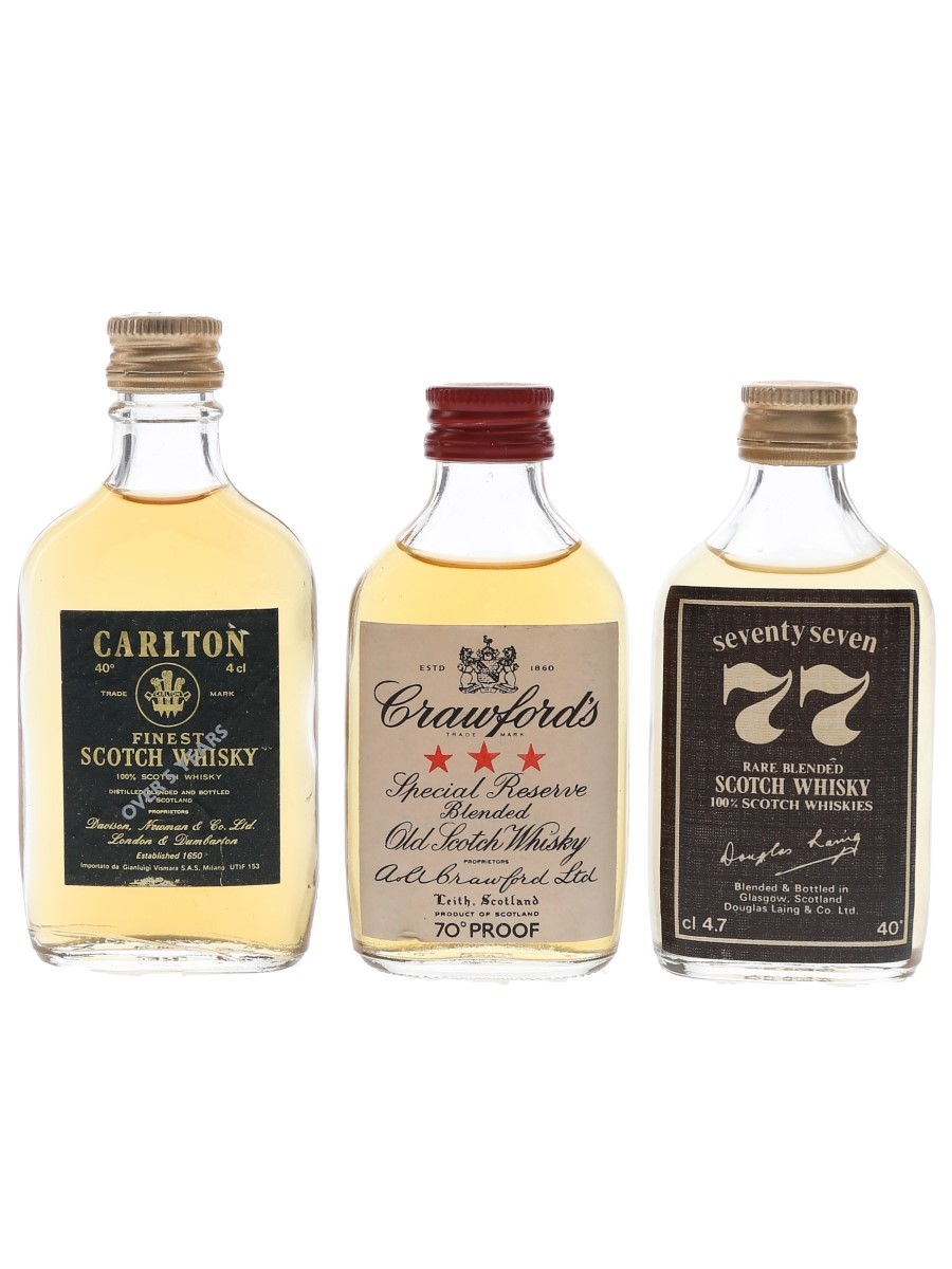 Carlton, Crawford's & Douglas Laing's 77 Bottled 1970s 3 x 4cl-5cl / 40%