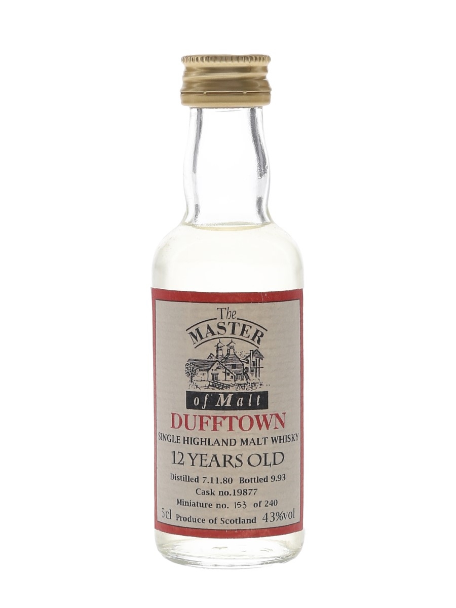 Dufftown 1980 12 Year Old Cask No.19877 Bottled 1993 - The Master Of Malt 5cl / 43%