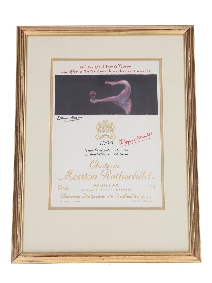 Chateau Mouton Rothschild 1990 Framed Label Print Francis Bacon 31cm x 41cm