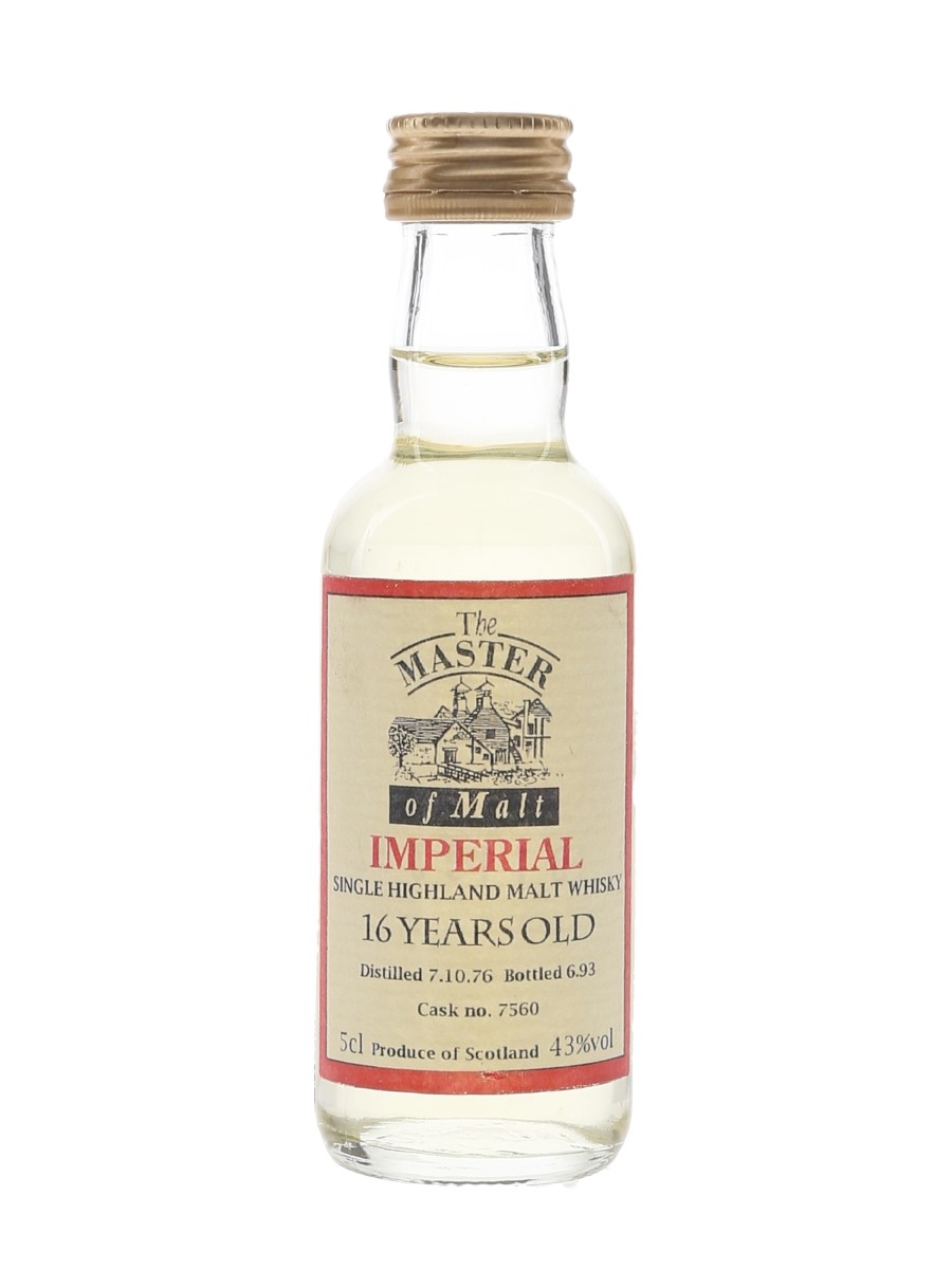 Imperial 1976 16 Year Old Cask No. 7560 Bottled 1993 - The Master Of Malt 5cl / 43%