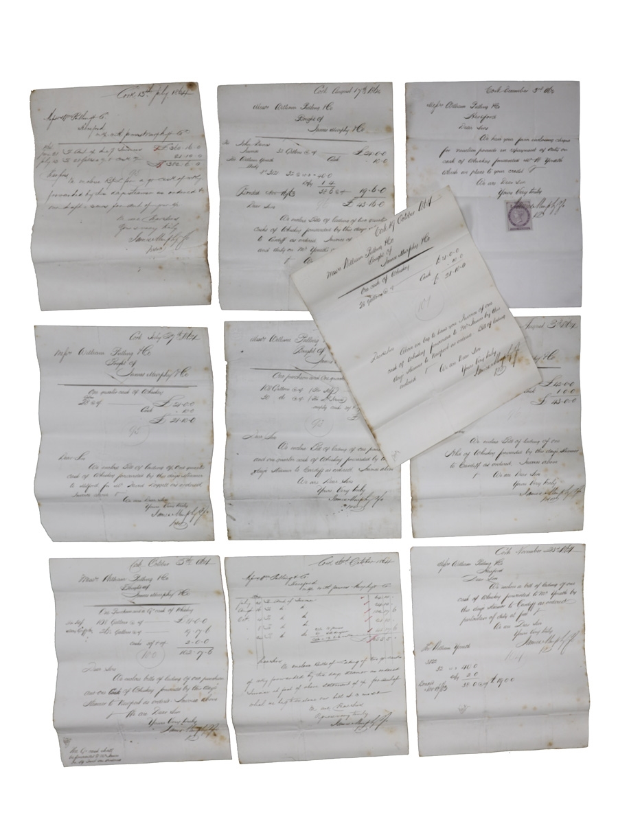 James Murphy & Co. (Midleton Distillery) Receipts & Correspondence, Dated 1864 William Pulling & Co. 