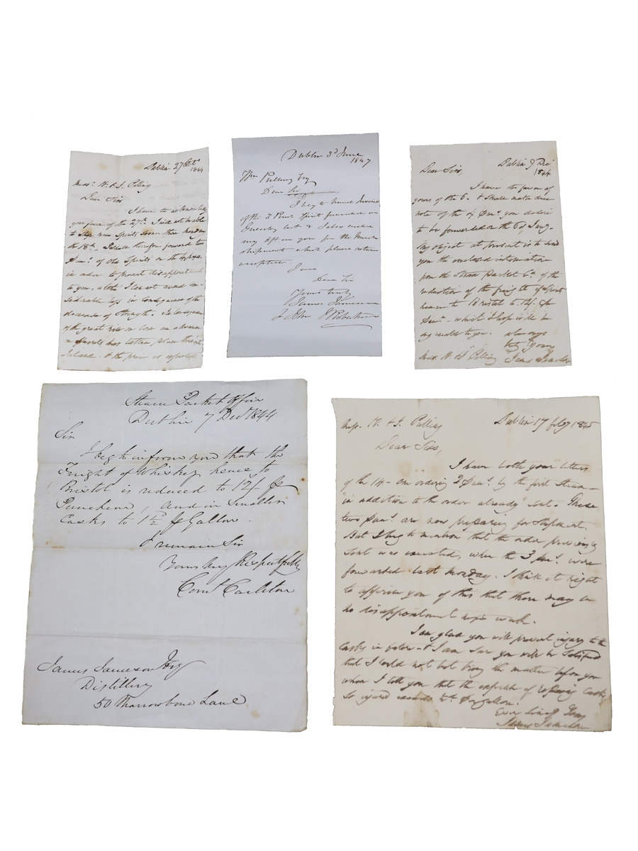 James Jameson Marrowbone Lane Distillery Correspondence, Dated 1844-1847 William Pulling & Co. 
