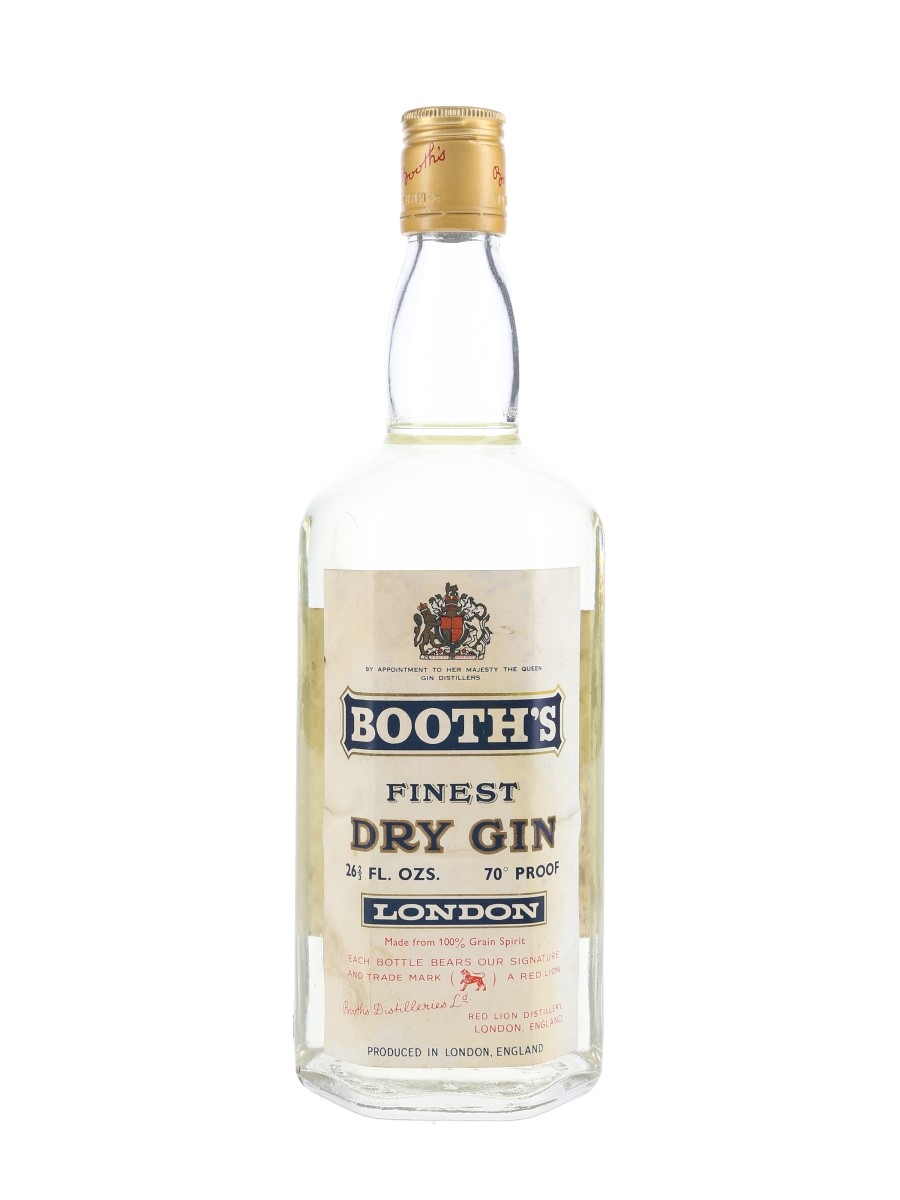 Booth's London Dry Gin Bottled 1960s 75.7cl / 40%