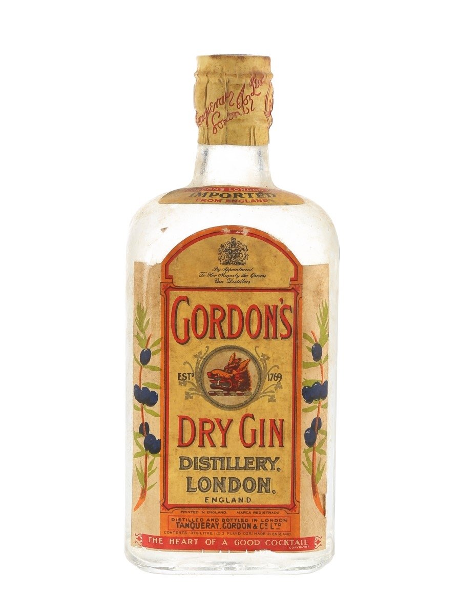 Gordon's Special London Dry Gin Spring Cap Bottled 1950s-1960s 37.5cl