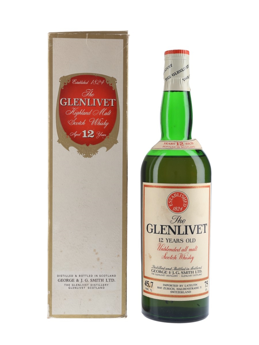Glenlivet 12 Year Old Bottled 1970s - Switzerland 75cl / 45.7%