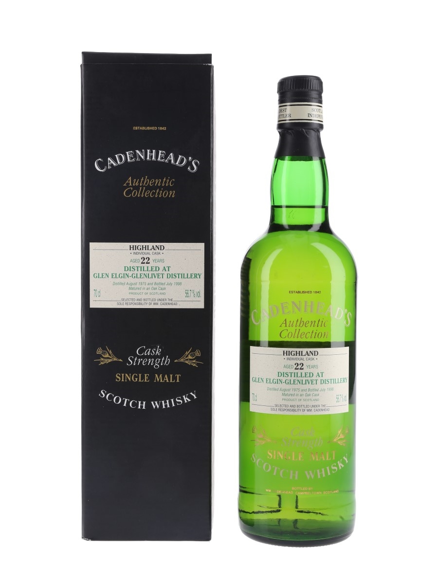 Glen Elgin Glenlivet 1975 22 Year Old Bottled 1998 - Cadenhead's 70cl / 56.7%