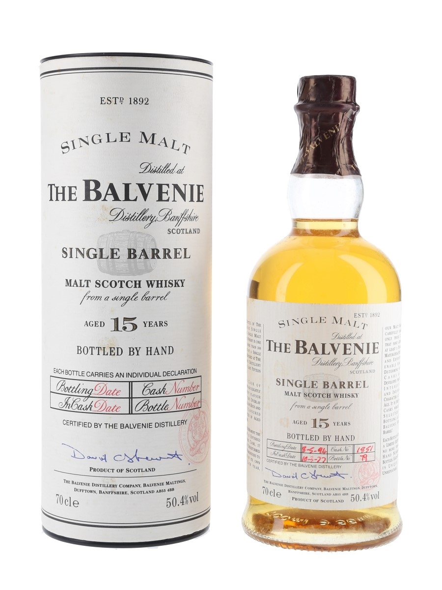 Balvenie 1977 15 Year Old Single Barrel 1851 Bottled 1994 70cl / 50.4%