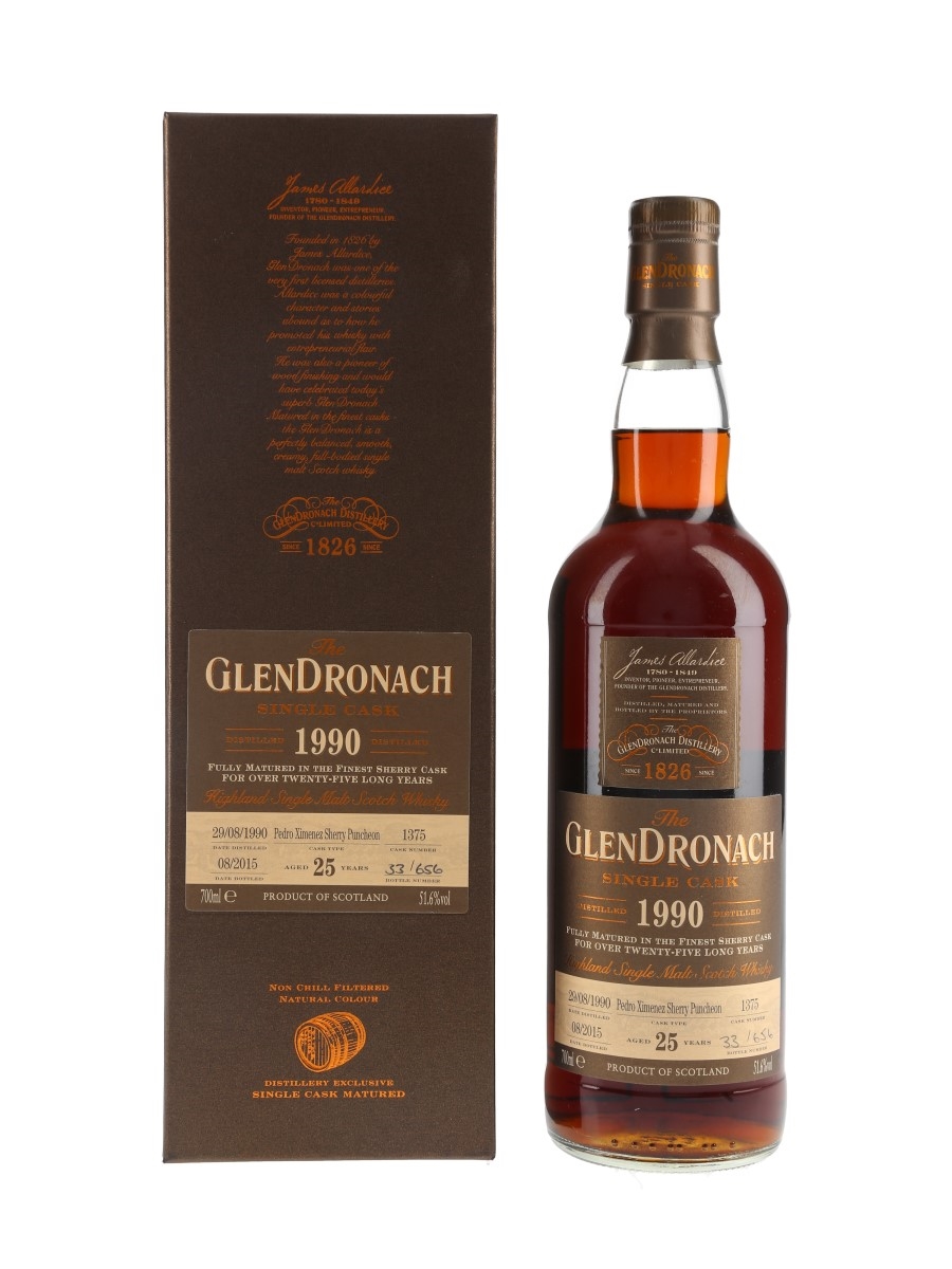 Glendronach 1990 25 Year Old PX Puncheon Bottled 2015 70cl / 51.6%